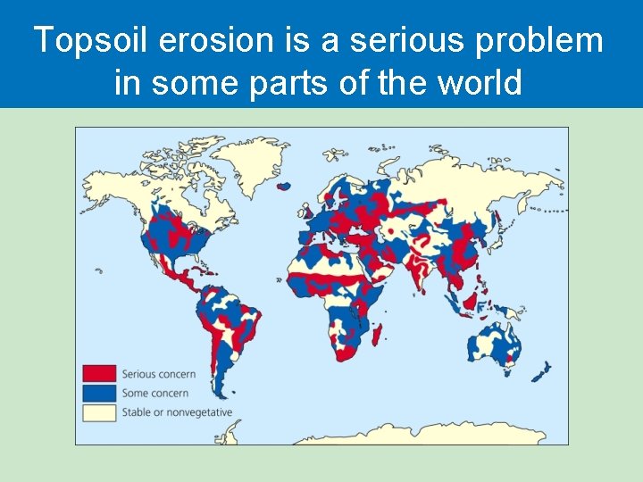 Topsoil erosion is a serious problem in some parts of the world 