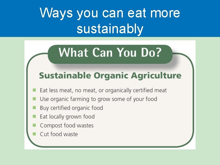 Ways you can eat more sustainably 