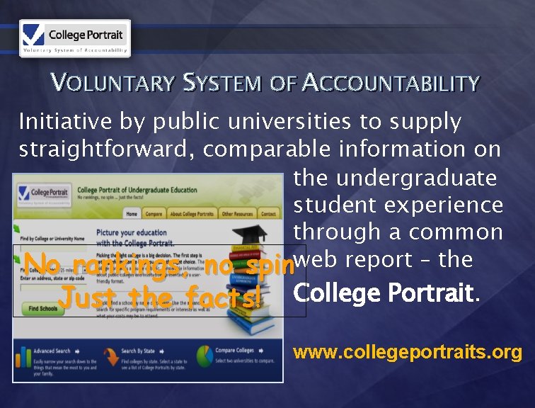 VOLUNTARY SYSTEM OF ACCOUNTABILITY Initiative by public universities to supply straightforward, comparable information on