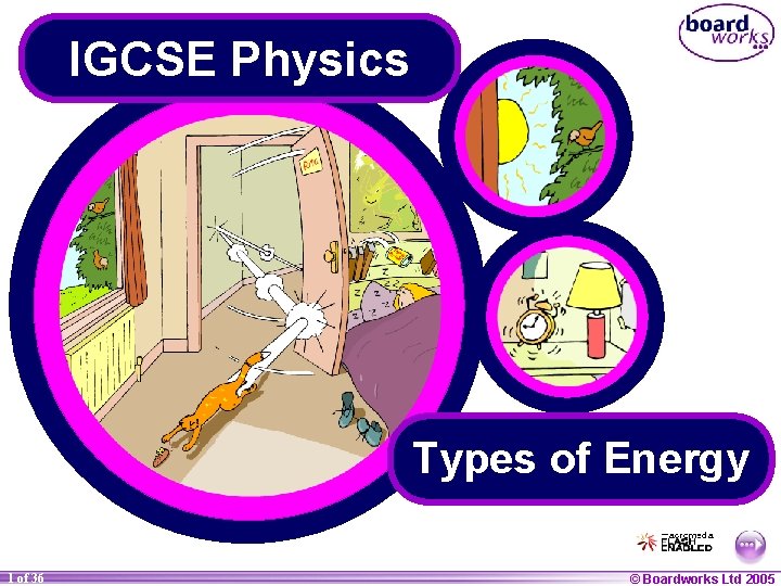 IGCSE Physics Types of Energy 1 of 36 © Boardworks Ltd 2005 