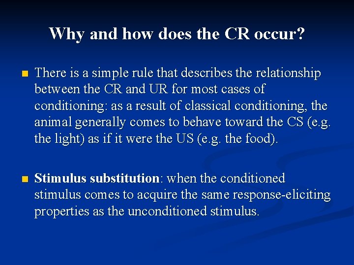 Why and how does the CR occur? n There is a simple rule that