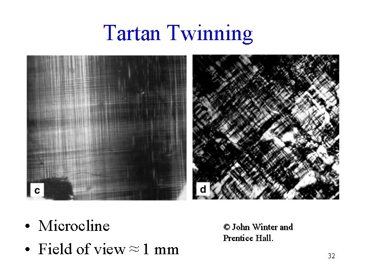Tartan Twinning • Microcline • Field of view ≈ 1 mm © John Winter