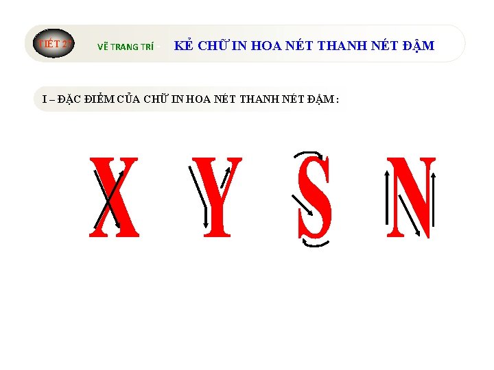TIẾT 27 VẼ TRANG TRÍ - KẺ CHỮ IN HOA NÉT THANH NÉT ĐẬM TIẾT 27 VẼ TRANG TRÍ - KẺ CHỮ IN HOA NÉT THANH NÉT ĐẬM