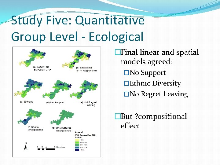 Study Five: Quantitative Group Level - Ecological �Final linear and spatial models agreed: �No