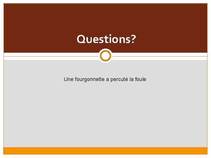 Questions? Une fourgonnette a percuté la foule 