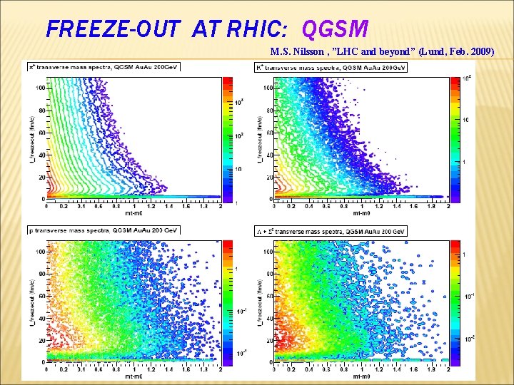 FREEZE-OUT AT RHIC: QGSM M. S. Nilsson , ”LHC and beyond” (Lund, Feb. 2009)