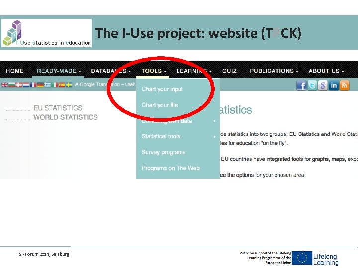 The I-Use project: website (TPCK) GI-Forum 2014, Salzburg 