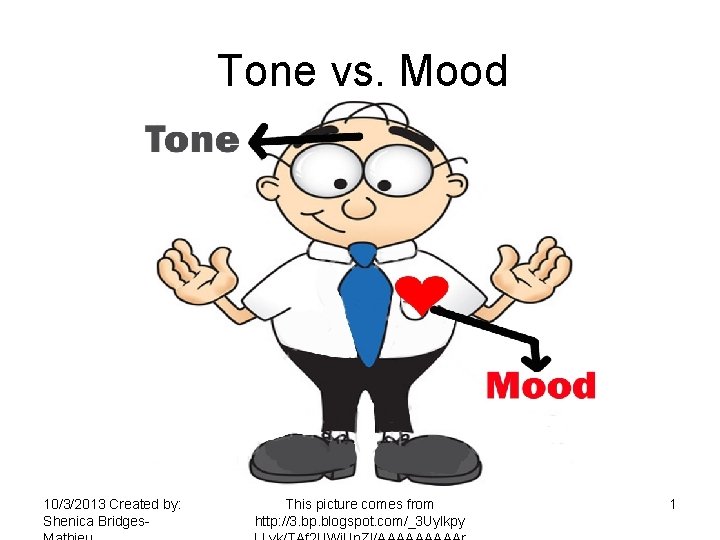 Tone vs. Mood 10/3/2013 Created by: Shenica Bridges- This picture comes from http: //3.