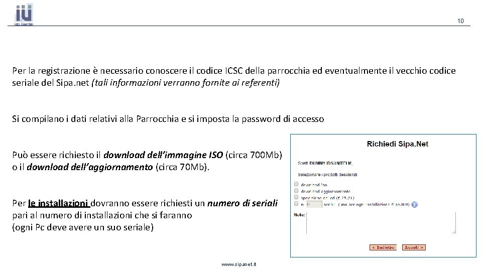 10 Per la registrazione è necessario conoscere il codice ICSC della parrocchia ed eventualmente 10 Per la registrazione è necessario conoscere il codice ICSC della parrocchia ed eventualmente