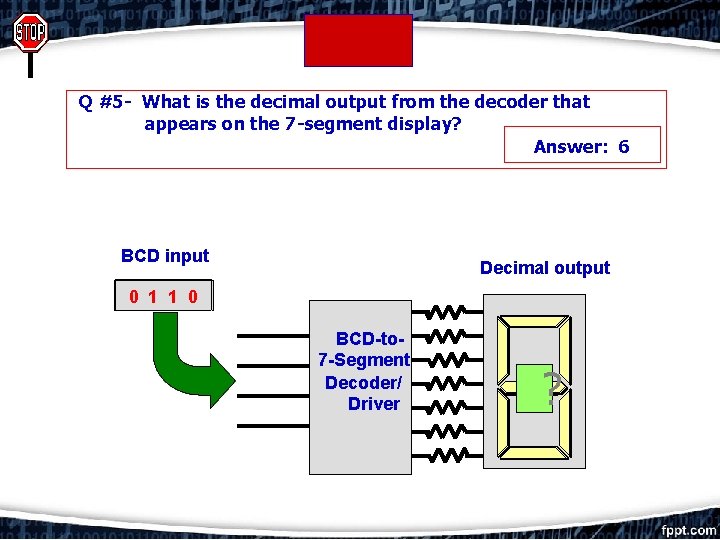 Q #5#1 - What is the decimal output from the decoder that #2#3#4 appears