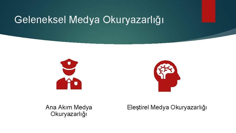 Geleneksel Medya Okuryazarlığı Ana Akım Medya Okuryazarlığı Eleştirel Medya Okuryazarlığı 