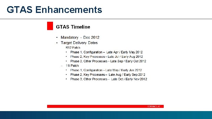 GTAS Enhancements 