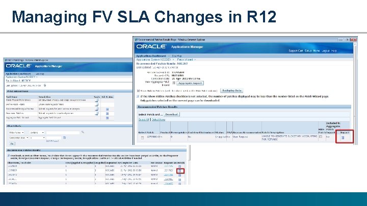 Managing FV SLA Changes in R 12 