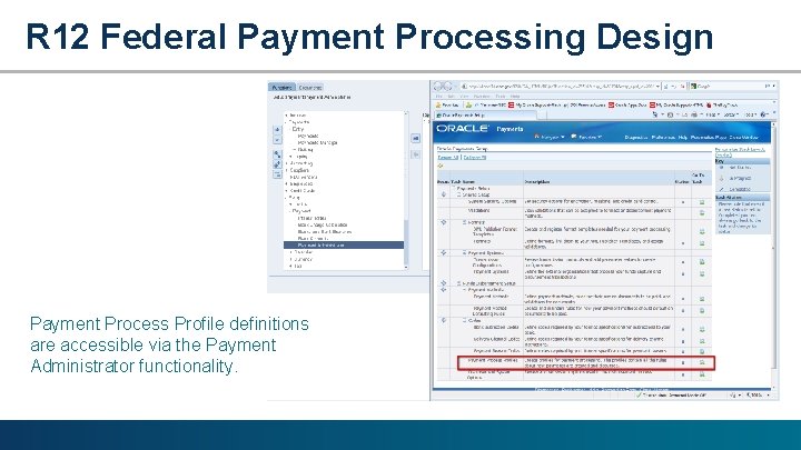 R 12 Federal Payment Processing Design Payment Process Profile definitions are accessible via the