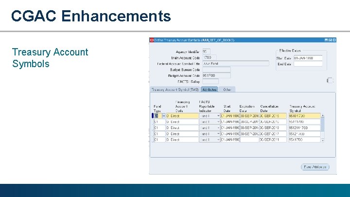 CGAC Enhancements Treasury Account Symbols 