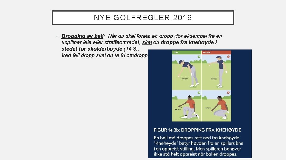 NYE GOLFREGLER 2019 • Dropping av ball: Når du skal foreta en dropp (for