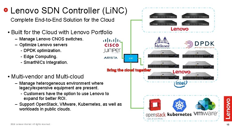 Lenovo SDN Controller (Li. NC) Complete End-to-End Solution for the Cloud • Built for Lenovo SDN Controller (Li. NC) Complete End-to-End Solution for the Cloud • Built for