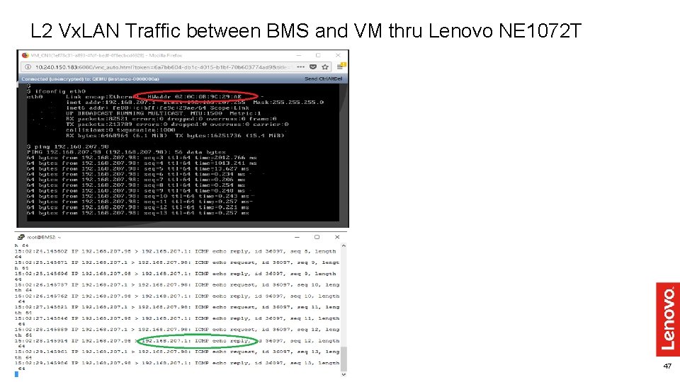 L 2 Vx. LAN Traffic between BMS and VM thru Lenovo NE 1072 T L 2 Vx. LAN Traffic between BMS and VM thru Lenovo NE 1072 T