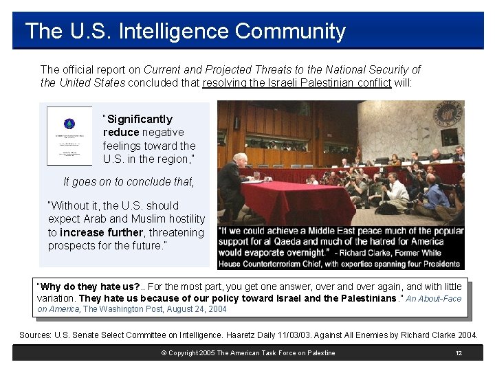 The U. S. Intelligence Community The official report on Current and Projected Threats to