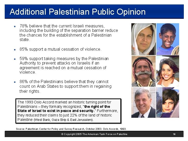 Additional Palestinian Public Opinion n n 78% believe that the current Israeli measures, including