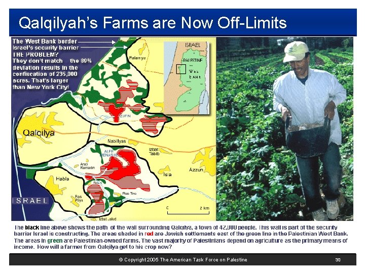 Qalqilyah’s Farms are Now Off-Limits © Copyright 2005 The American Task Force on Palestine