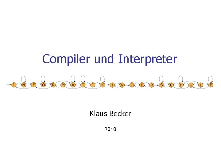 Compiler und Interpreter Klaus Becker 2010 