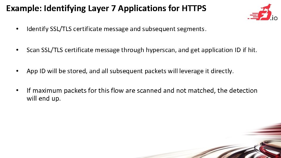 Example: Identifying Layer 7 Applications for HTTPS • Identify SSL/TLS certificate message and subsequent