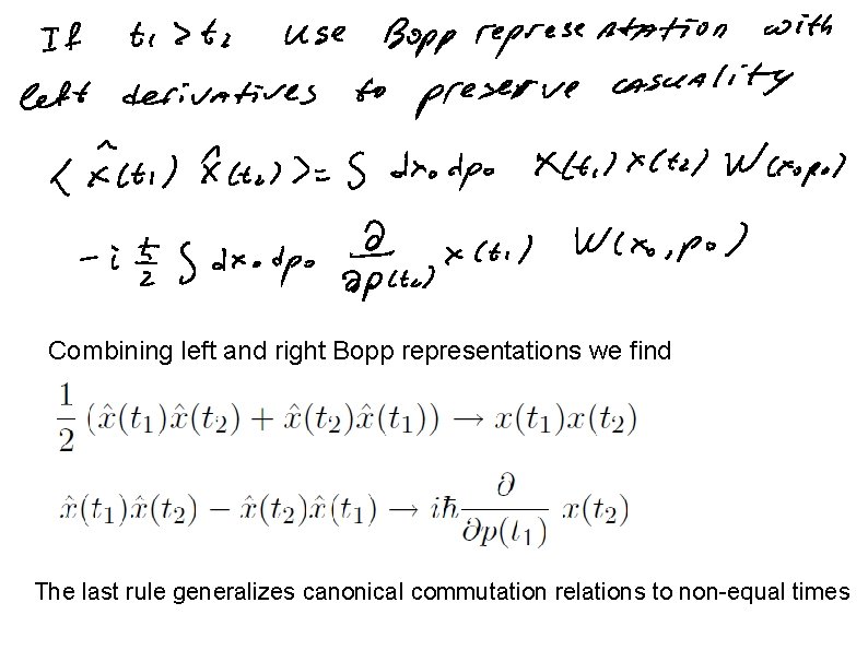 Combining left and right Bopp representations we find The last rule generalizes canonical commutation