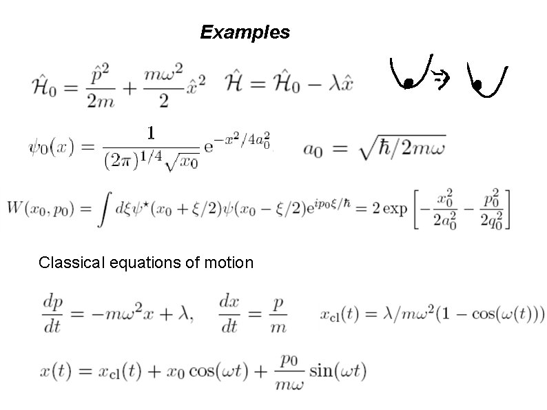 Examples Classical equations of motion 