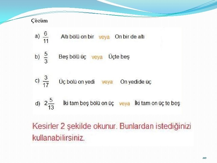 Çözüm 20 