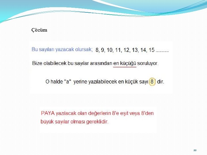 Çözüm 22 