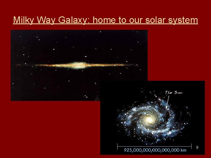Milky Way Galaxy: home to our solar system 9 Milky Way Galaxy: home to our solar system 9
