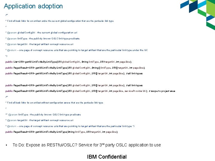 Application adoption /** * Find all back links for an artifact under the current
