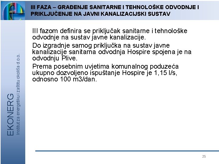 Institut za energetiku i zaštitu okoliša d. o. o. EKONERG III FAZA – GRAĐENJE