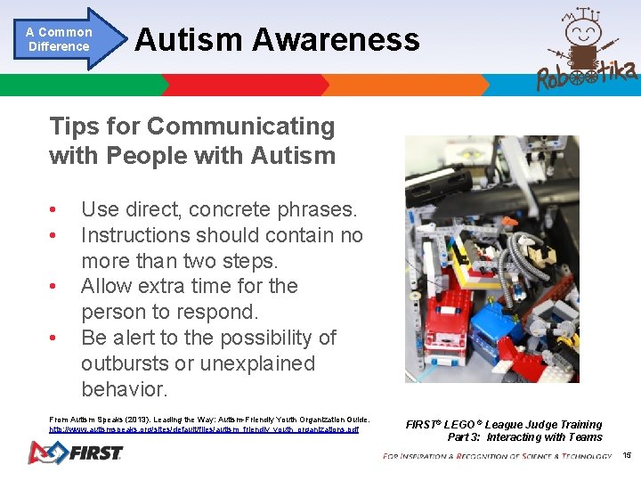 A Common Difference Autism Awareness Tips for Communicating with People with Autism • •