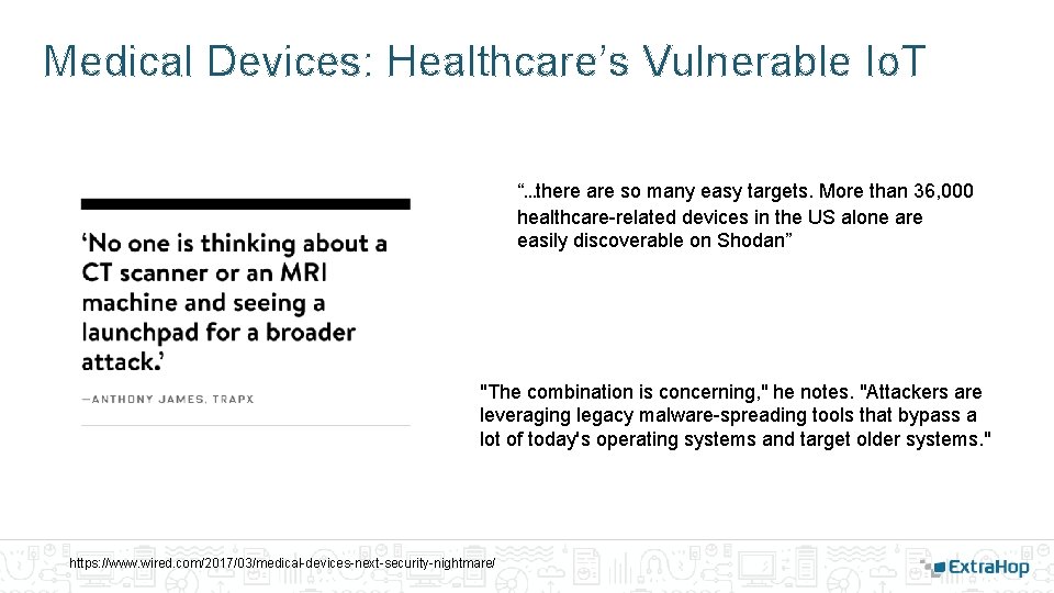 Medical Devices: Healthcare’s Vulnerable Io. T “…there are so many easy targets. More than Medical Devices: Healthcare’s Vulnerable Io. T “…there are so many easy targets. More than