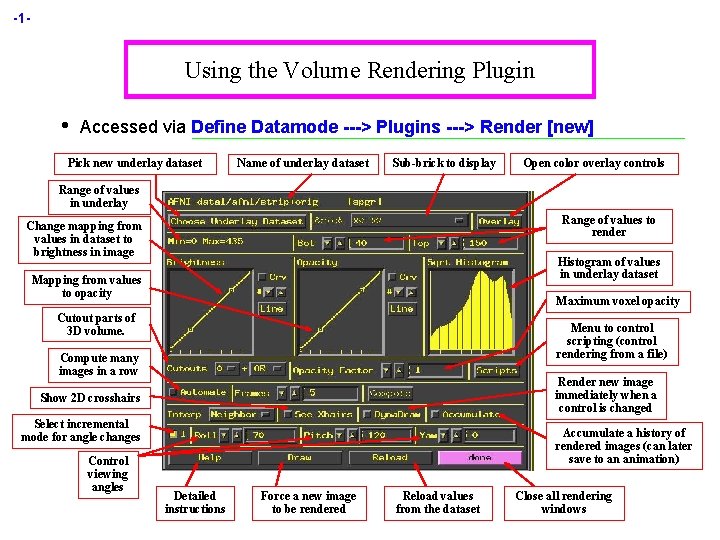 -1 - Using the Volume Rendering Plugin • Accessed via Define Datamode ---> Plugins