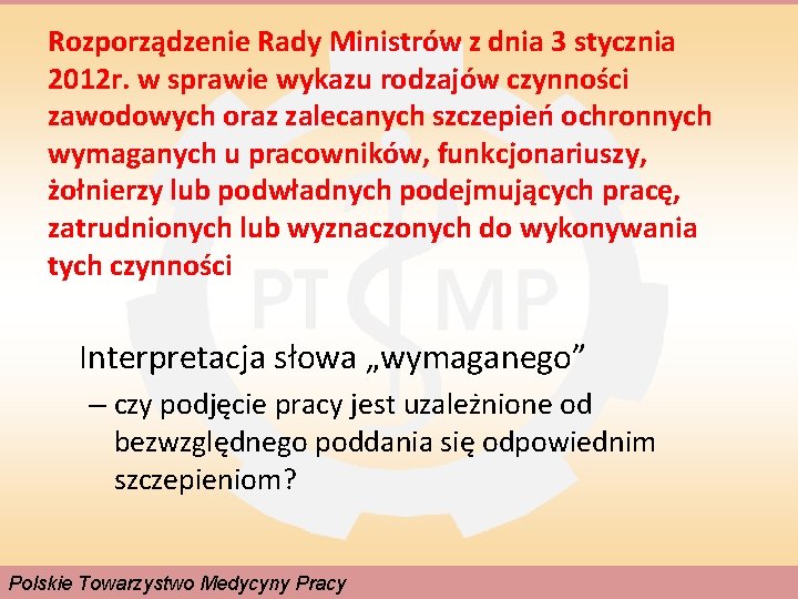 Rozporządzenie Rady Ministrów z dnia 3 stycznia 2012 r. w sprawie wykazu rodzajów czynności