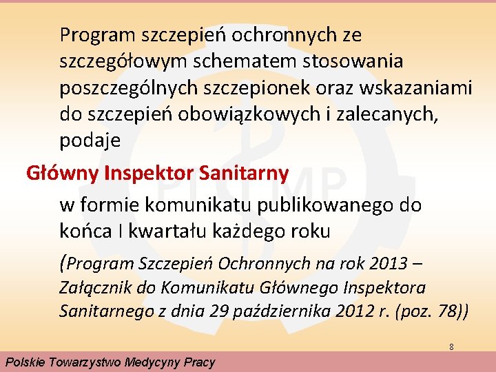 Program szczepień ochronnych ze szczegółowym schematem stosowania poszczególnych szczepionek oraz wskazaniami do szczepień obowiązkowych