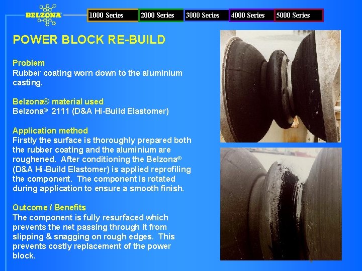 1000 Series 2000 Series 3000 Series POWER BLOCK RE-BUILD Problem Rubber coating worn down