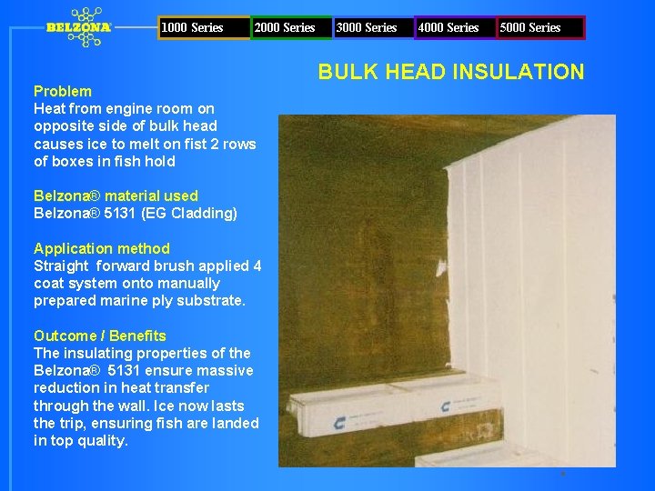 1000 Series 2000 Series Problem Heat from engine room on opposite side of bulk
