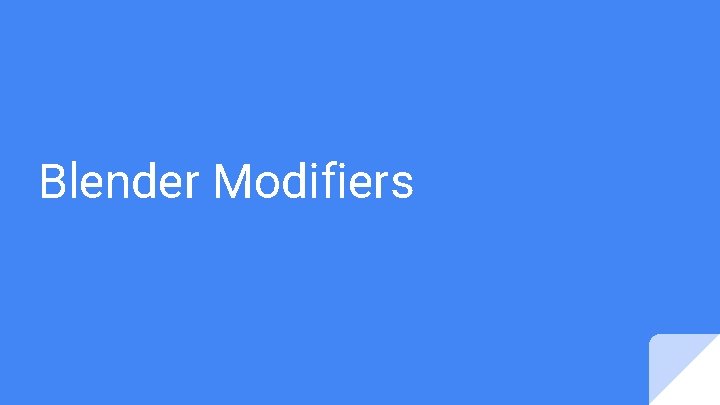 Blender Modifiers 