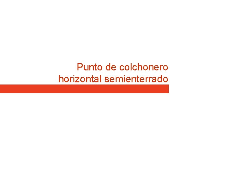 Punto de colchonero horizontal semienterrado Punto de colchonero horizontal semienterrado