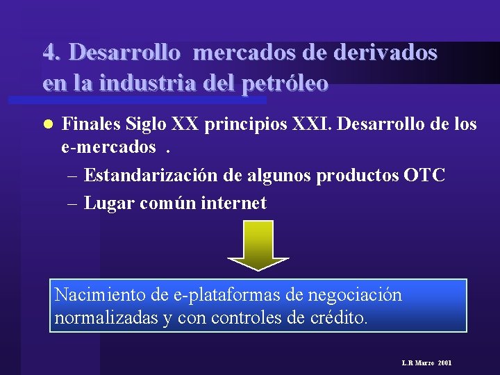 4. Desarrollo mercados de derivados en la industria del petróleo l Finales Siglo XX