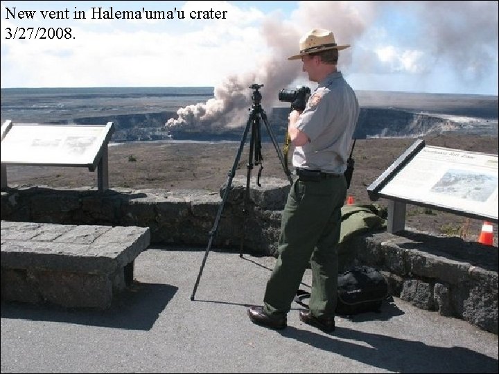 New vent in Halema'u crater 3/27/2008. 