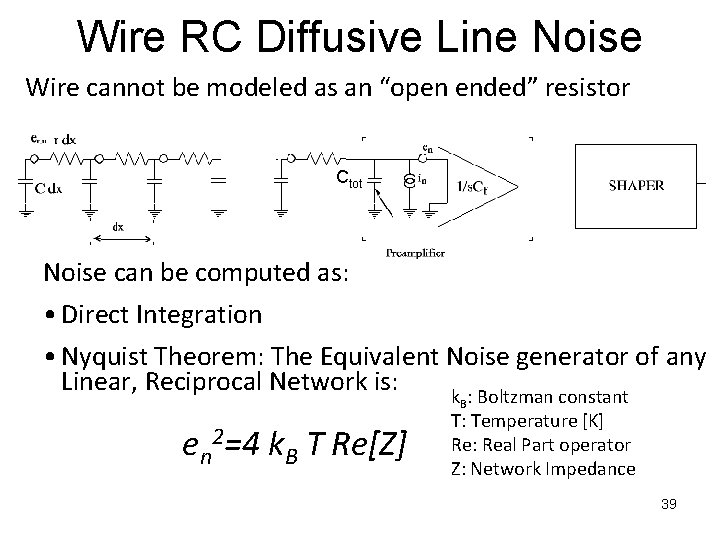 Wire RC Diffusive Line Noise Wire cannot be modeled as an “open ended” resistor
