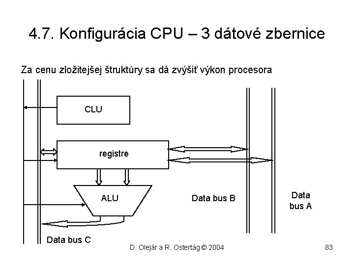 4. 7. Konfigurácia CPU – 3 dátové zbernice Za cenu zložitejšej štruktúry sa dá