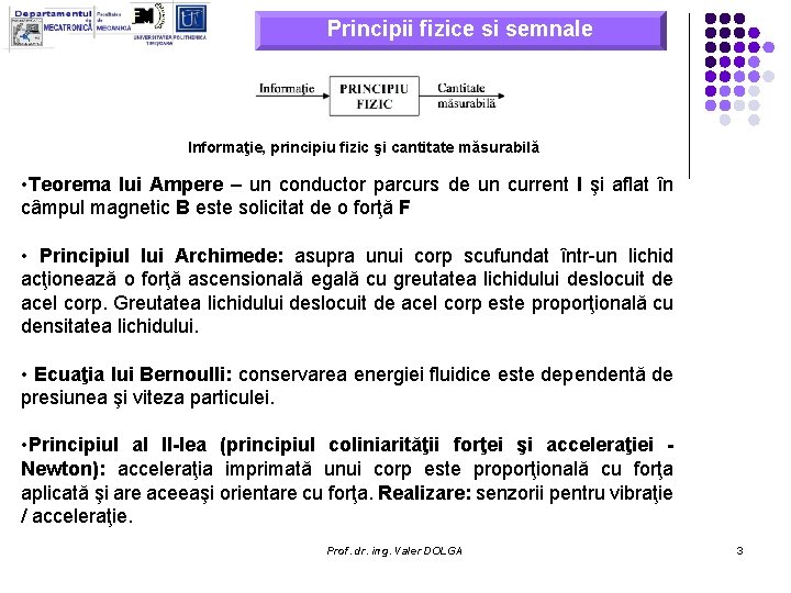Principii fizice si semnale Informaţie, principiu fizic şi cantitate măsurabilă • Teorema lui Ampere Principii fizice si semnale Informaţie, principiu fizic şi cantitate măsurabilă • Teorema lui Ampere