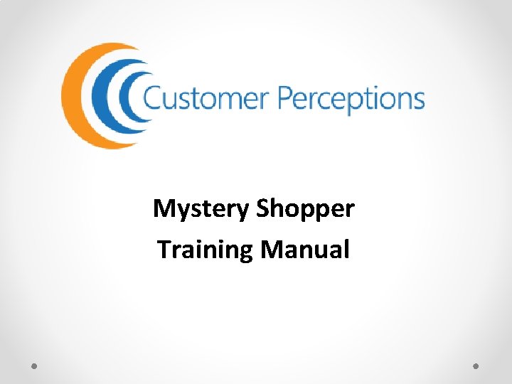 Mystery Shopper Training Manual 