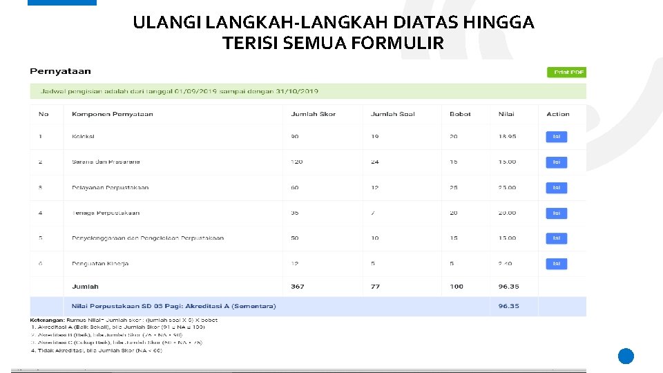 ULANGI LANGKAH-LANGKAH DIATAS HINGGA TERISI SEMUA FORMULIR 
